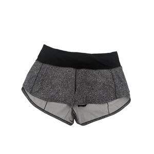 Lululemon Speed Up Shorts High Rise 2.5" Athletic Running Black White Print 10